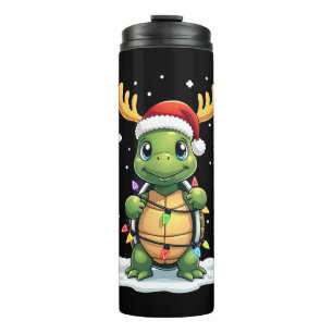 Meeresschildkröte Santa Weihnachtsbeleuchtung Süße Thermosbecher