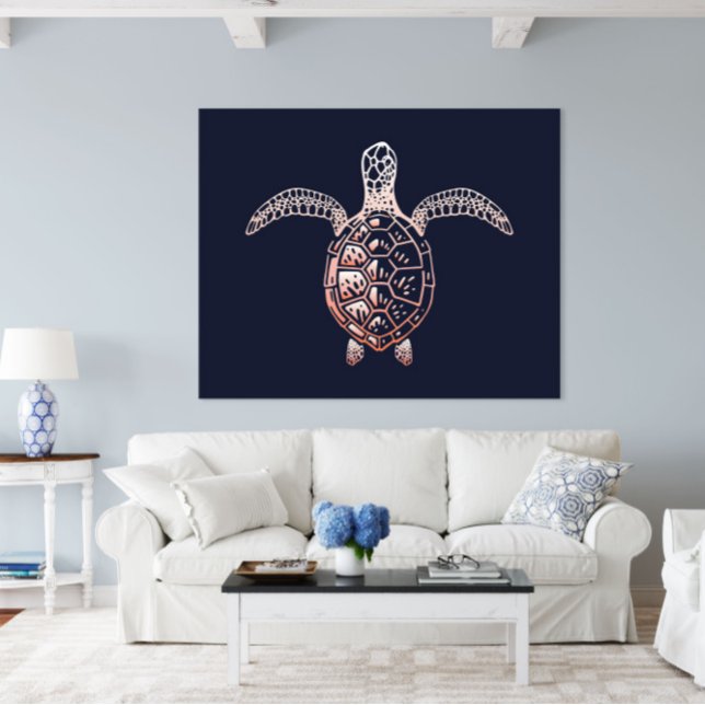 Meeresschildkröte | Schildkrötenwand Poster (Sea Turtle Ocean Animal Wall Art Poster Print by TinkPrints.)