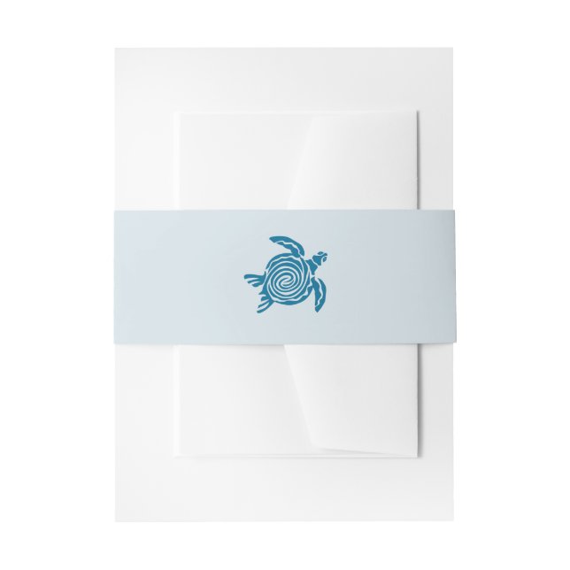 Meeresschildkröte, Sea Blue Beach Hochzeit Einladungsbanderole (Vorderseite Beispiel)