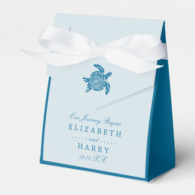 Meeresschildkröte, Sea Blue Beach Hochzeit Geschenkschachtel (Vorderseite)