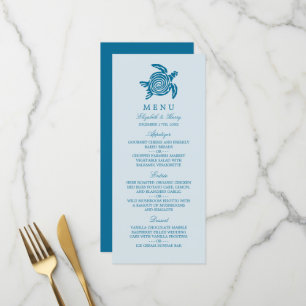 Meeresschildkröte, Sea Blue Beach Hochzeit Menükarte