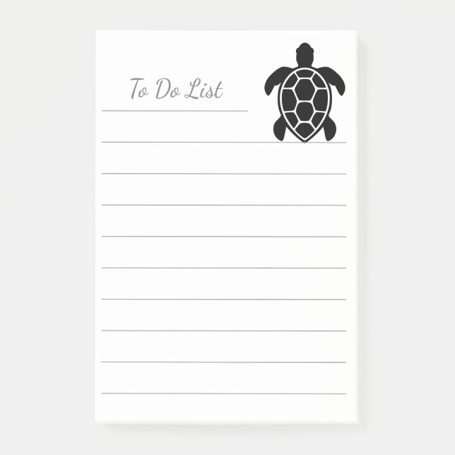 Meeresschildkröte-Silhouette Minimalistisch Post-it Klebezettel (Vorderseite)