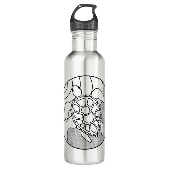 Meeresschildkröte, Stahlflasche Edelstahlflasche (Vorderseite)
