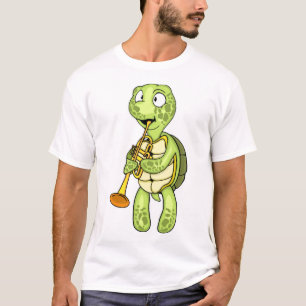 Meeresschildkröte Trompeter Kinder Musik Orchester T-Shirt