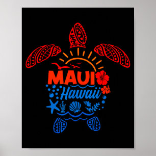Meeresschildkröte tropisches hawaii sommer strand poster
