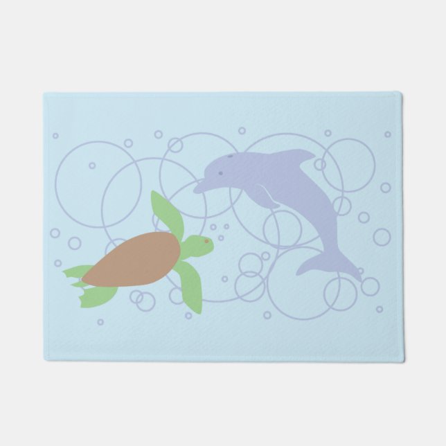 Meeresschildkröte und -Dolphin Fußmatte (Vorderseite)