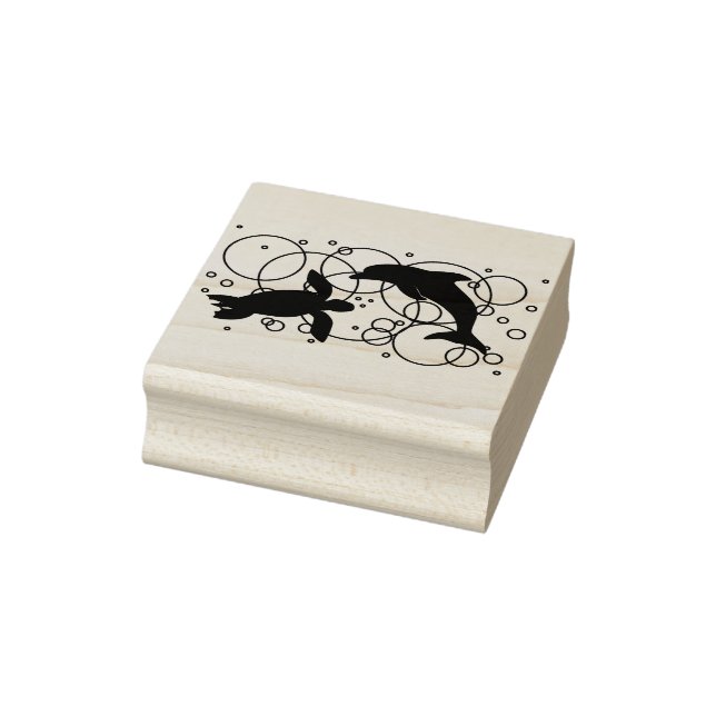 Meeresschildkröte und -Dolphin Gummistempel (Stempel)