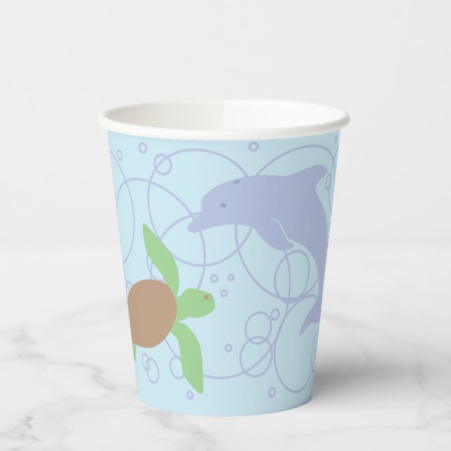 Meeresschildkröte und Dolphin Paper Cup Pappbecher (Links)