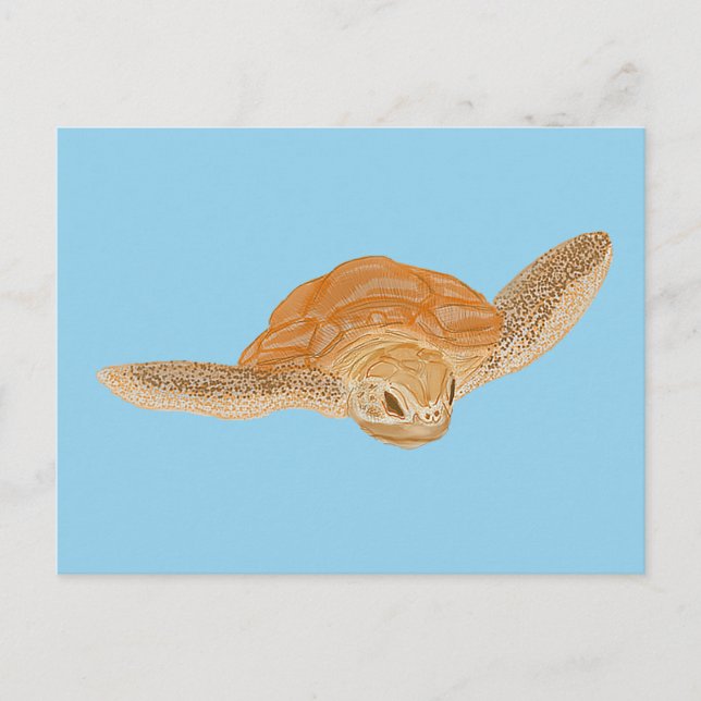 Meeresschildkröte unter Wasser - transparent. Postkarte (Vorderseite)
