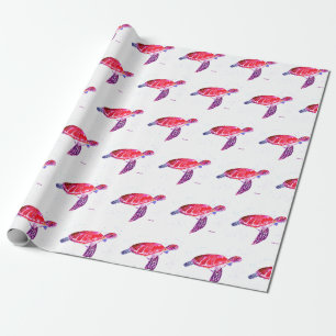Meeresschildkröte Unterhalb des Meeres Wasserfarbe Geschenkpapier