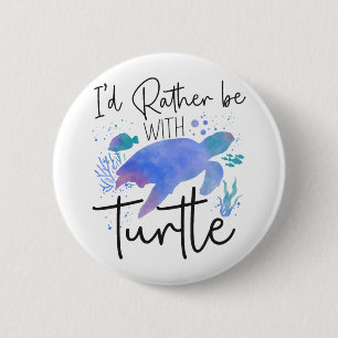 Meeresschildkröte Wasserfarbe ich Button