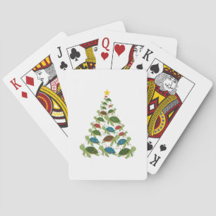 Meeresschildkröte Weihnachtsbaum Santa Hut Xmas Spielkarten