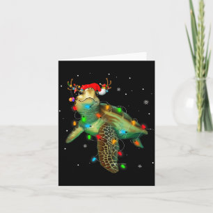 Meeresschildkröte Weihnachtslichter Lustige Santa- Karte