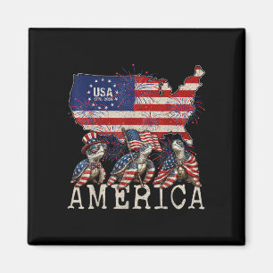 Meeresschildkröten amerikanische Flagge Unabhängig Magnet