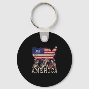 Meeresschildkröten amerikanische Flagge Unabhängig Schlüsselanhänger