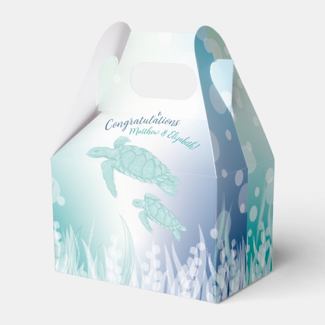 Meeresschildkröten-Babydusche unter dem Meer Geschenkschachtel (Vorderseite)