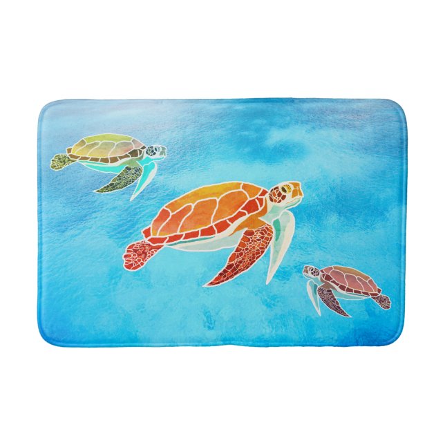 Meeresschildkröten Badewanne Rug Mat Badematte (Vorderseite)