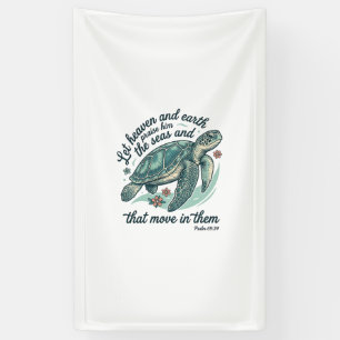 Meeresschildkröten-Bibelvers Vintage-Engraving-Des Banner