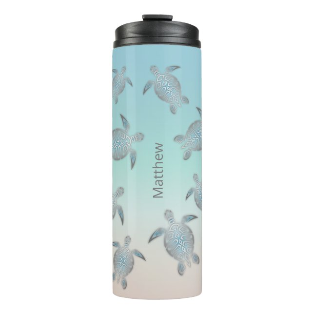 Meeresschildkröten | Coastal Monogram Thermosbecher (Vorderseite)