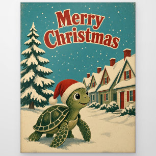 Meeresschildkröten-Cottage-Reihe Tier Weihnachten Postkarte