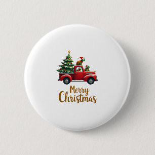 Meeresschildkröten fahren Weihnachtsbaum LKW Schil Button