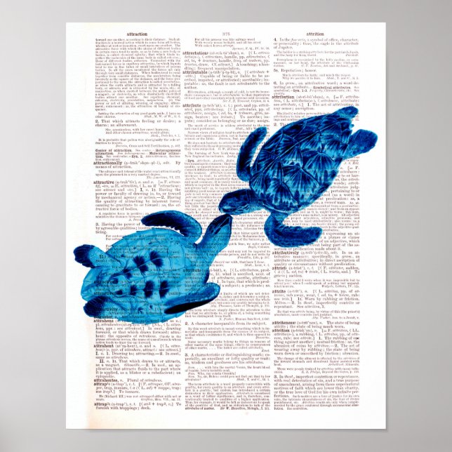 Meeresschildkröten in Liebe-Wörterbuch Kunst Wand- Poster (Vorne)