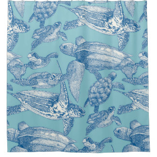 Meeresschildkröten Kobalthimmel Duschvorhang