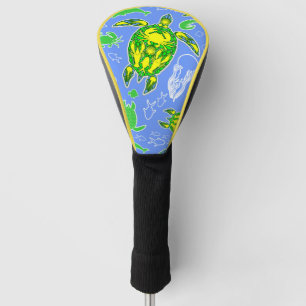 Meeresschildkröten-Korallenriff-Symbol Golf Headcover