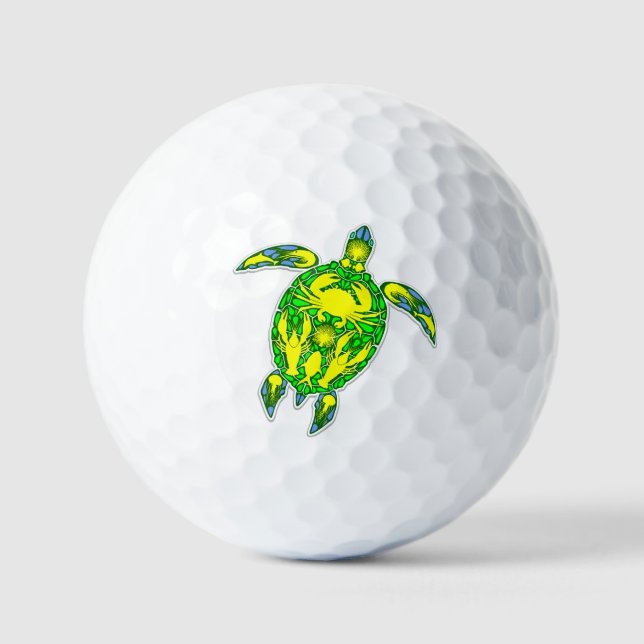 Meeresschildkröten-Korallenriff-Symbol Golfball (Vorderseite)