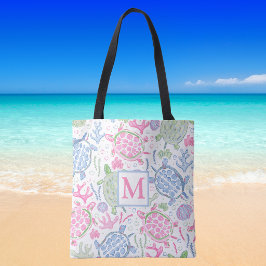 Meeresschildkröten Küstenmeer Monogramm Tasche