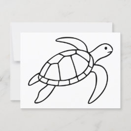 Meeresschildkröten-Linie Art - Minimalistisches Me Postkarte