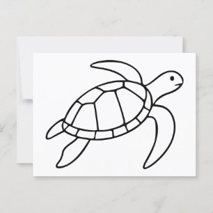Meeresschildkröten-Linie Art - Minimalistisches Me Postkarte