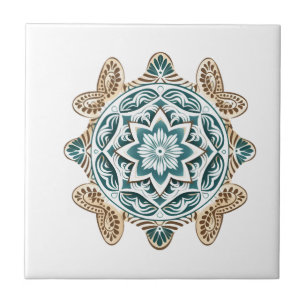 Meeresschildkröten-Mandala-Kunst Fliese