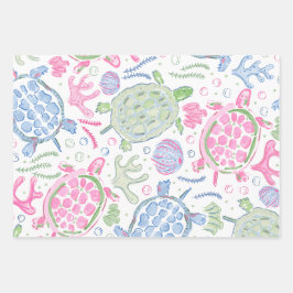 Meeresschildkröten Meeresküste Geschenkpapier Set