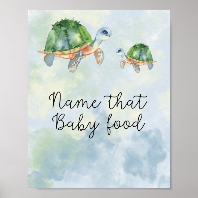Meeresschildkröten - nennen Sie das Babyduschplaka Poster (Vorne)