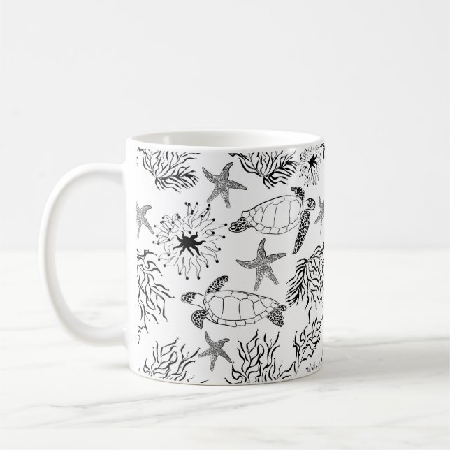 Meeresschildkröten-Pflanze ohne Meerwasser Kaffeetasse (Links)