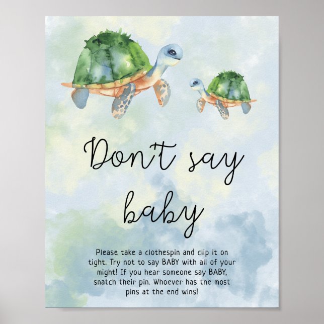 Meeresschildkröten - Sagen Sie nicht, Baby Poster (Vorne)