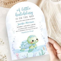 Meeresschildkröten-Schlüpfling Baby Shower Junge B