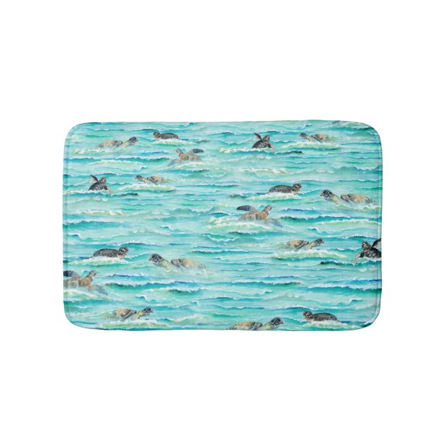 Meeresschildkröten schwimmen im Ozean Badematte (Vorderseite)