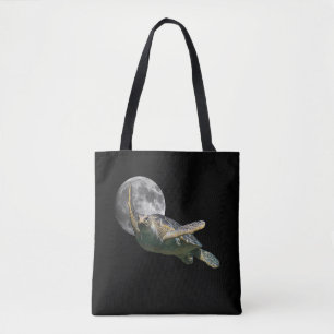 Meeresschildkröten schwimmen im Weltraum Premium Tasche