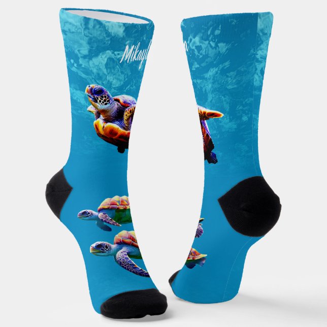 Meeresschildkröten schwimmen socken (Gewinkelt)