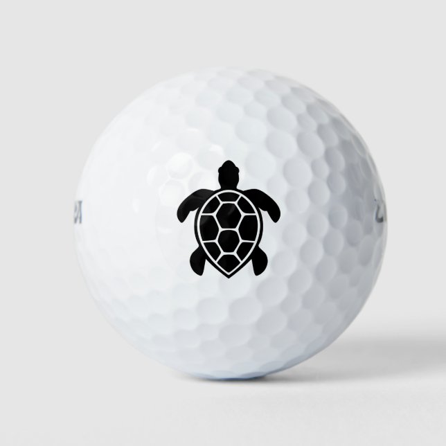 Meeresschildkröten-Silhouette Golfball (Vorderseite)