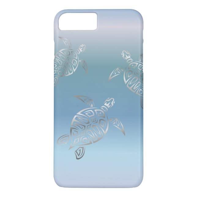 Meeresschildkröten Silver Blue Gradient Case-Mate iPhone Hülle (Rückseite)