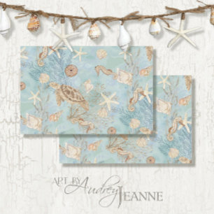 Meeresschildkröten-Starfish-Seepferd Decoupage Seidenpapier