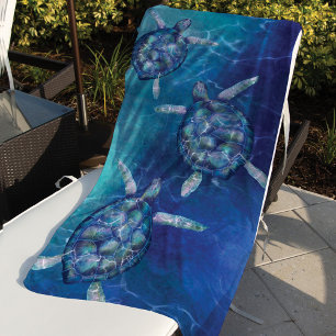 Meeresschildkröten Tief Blau und Türkis Strandtuch