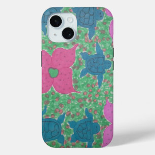 Meeresschildkröten und Blume Tropische Kunst Case-Mate iPhone Hülle