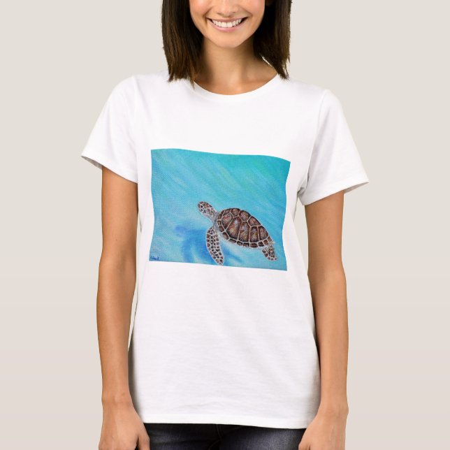 Meeresschildkrötenmalerei T-Shirt (Vorderseite)