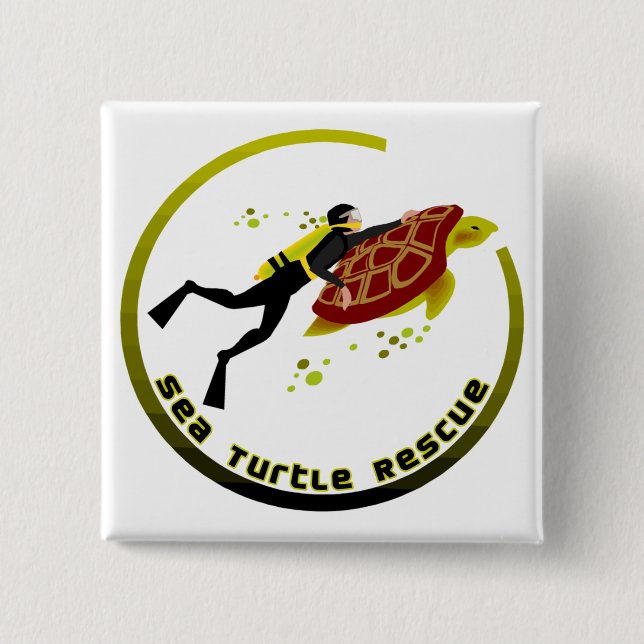 Meeresschildkrötenrettung Button (Vorderseite)