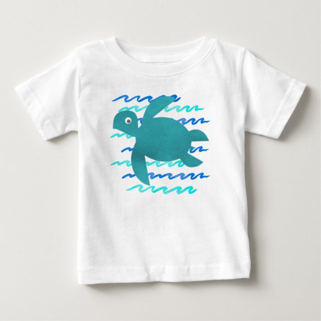 Meeresschildkrötenwellen Baby T-shirt (Vorderseite)