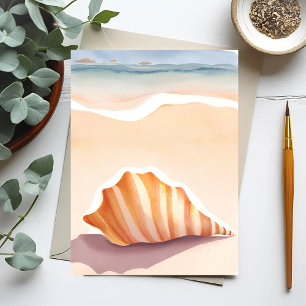 Meeresschnecke   Ozean Meeresmuschel Küstenstrand Postkarte